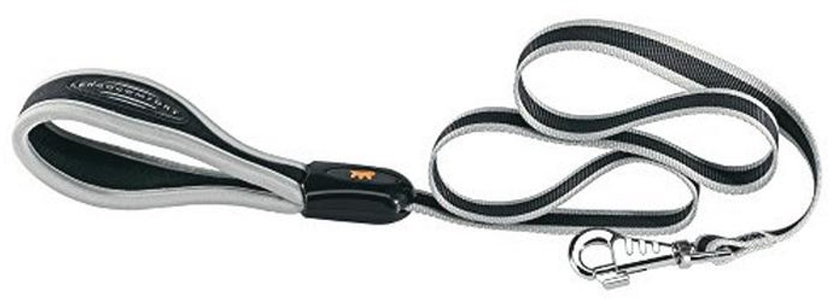 Ergonomische hondenriem met comfortabele handgreep - 120 cm, zilver