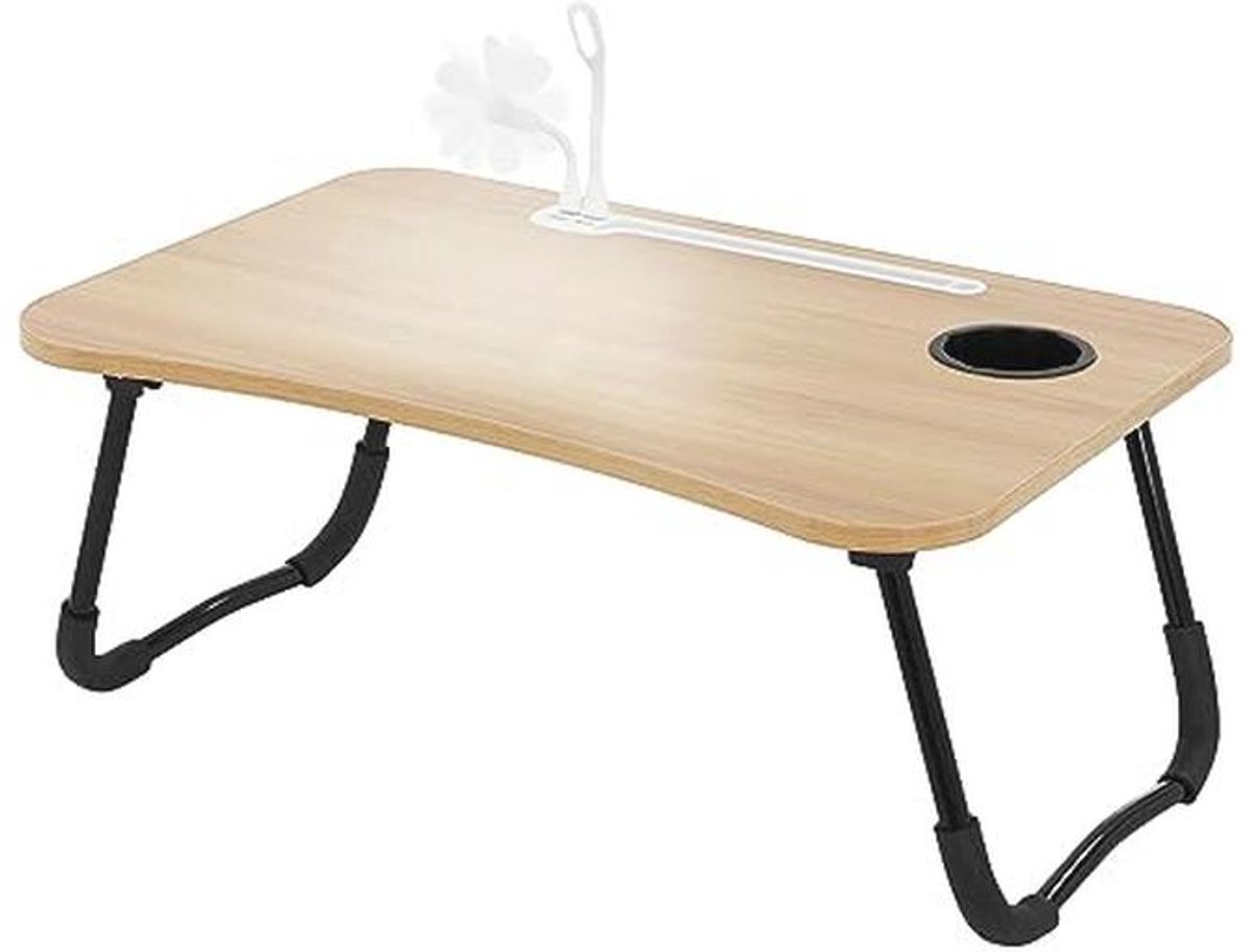Inklapbare Laptoptafel met USB-poorten en Accessoires voor Bed en Sofa