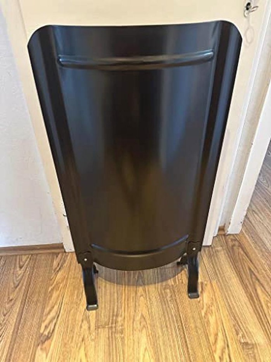 Zwarte oven scherm met voeten 91 x 46 cm moderne hittebescherming