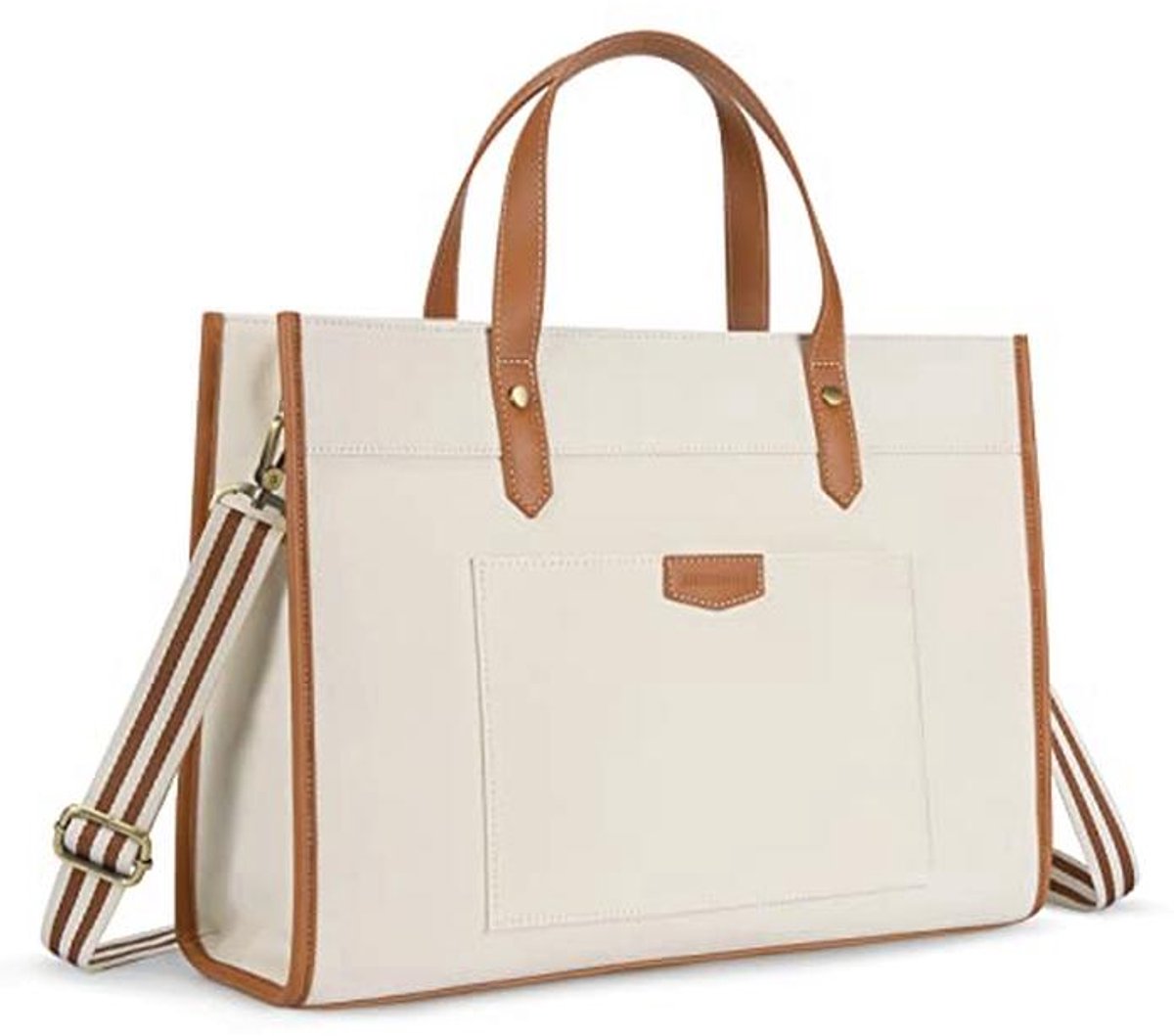 Laptoptas Dames 15,6 Inch - Canvas Schoudertas, Grote Tote Bag voor Werk, School en Reizen