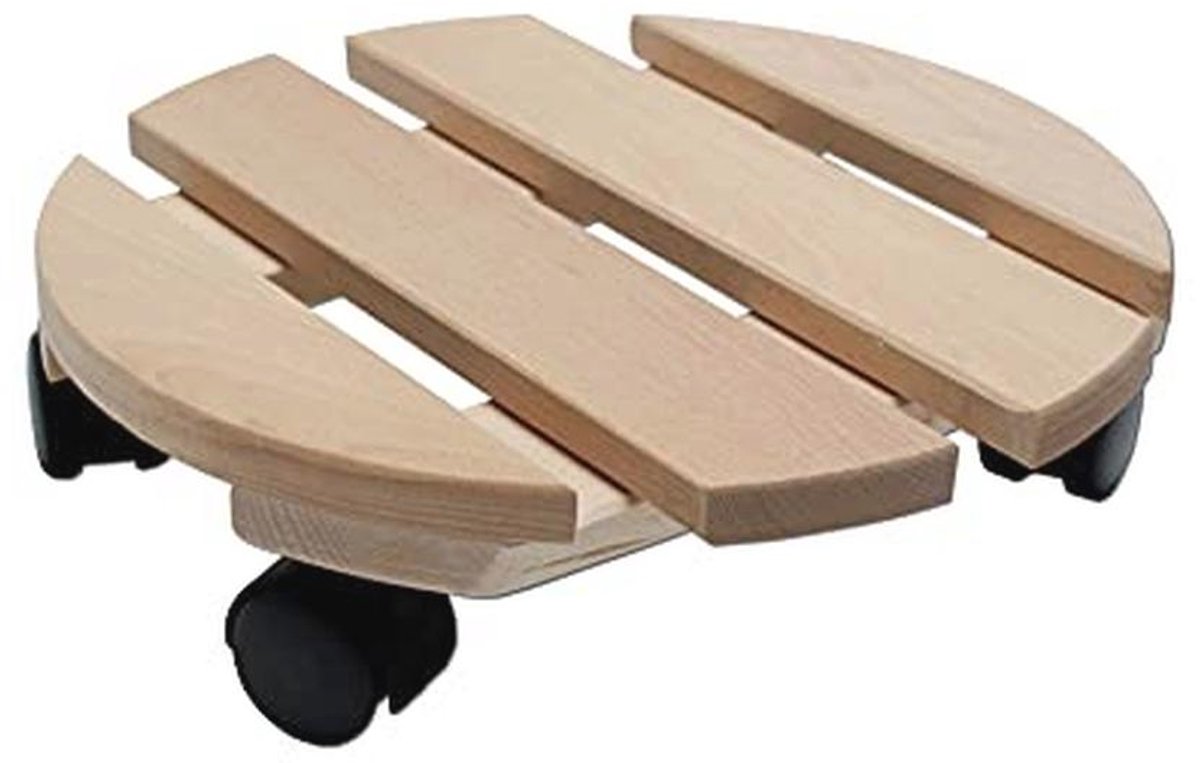 Plantenroller van Massief Hout - Rond - 30 cm - Tot 120 kg Belastbaar