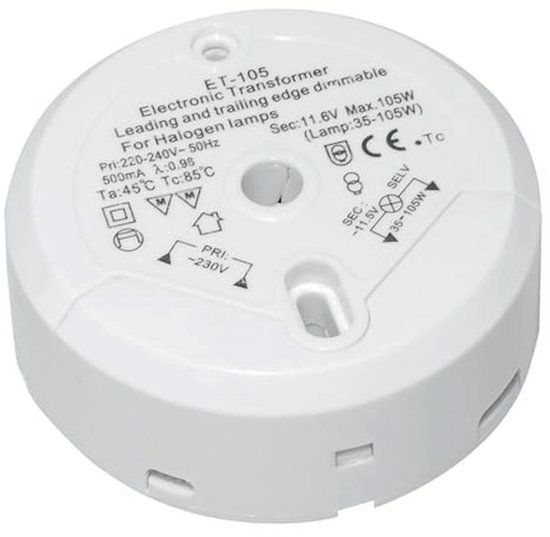 Foto: Halogeen transformator 230 12v voor lampen 35 105w