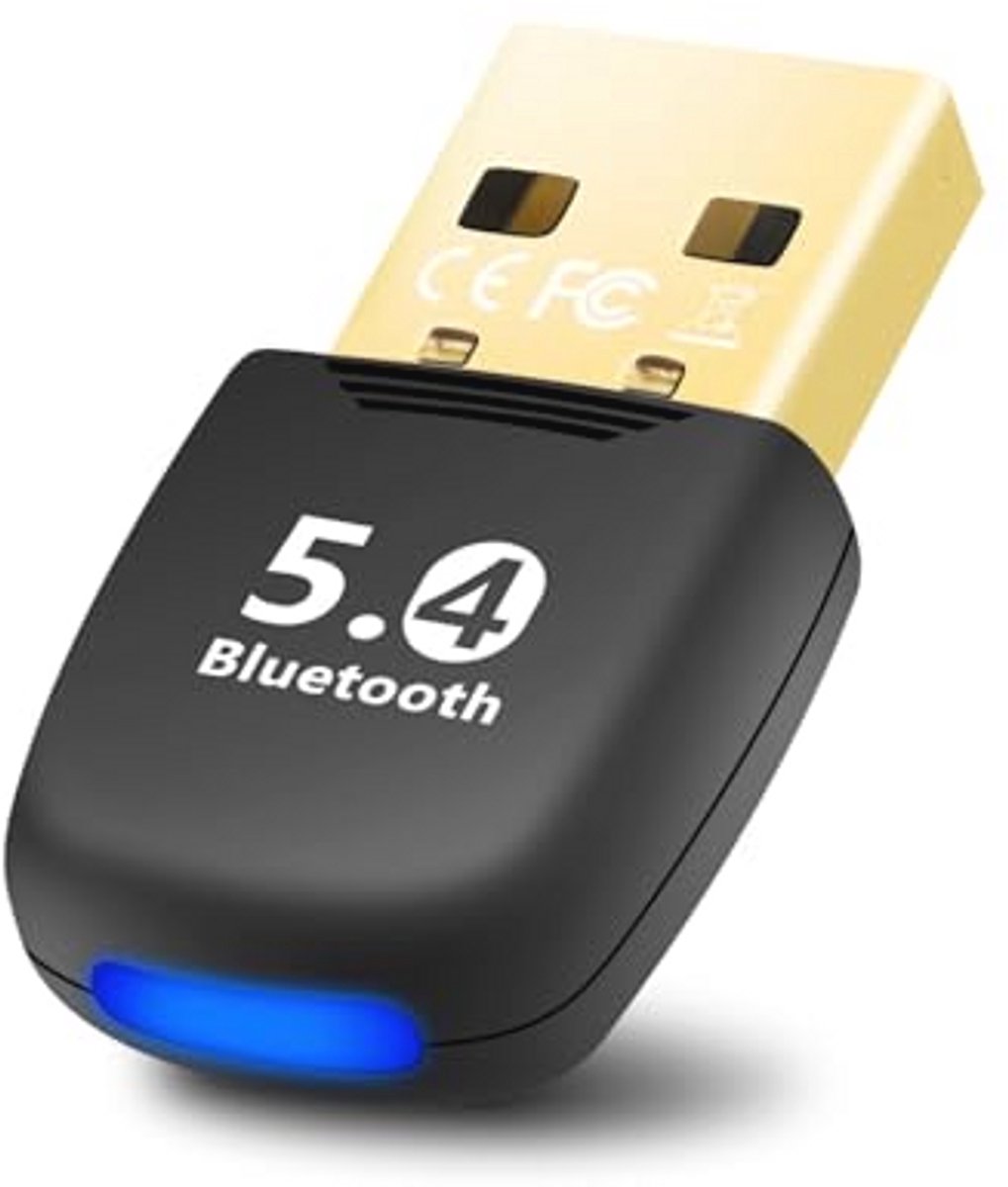 Bluetooth USB Stick - 5.4 Low Latency voor PC en Laptop, Plug & Play, Compatibel met Windows 11/10/8.1/7