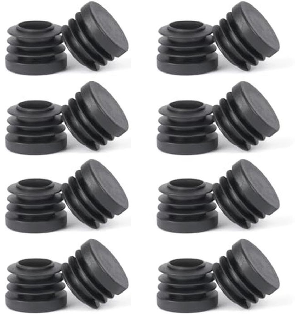 Ronde Kunststof Stoelpootbeschermers - 16 Stuks - Cirkeldiameter 22 mm - Voor Tafelpoten en Stoelen