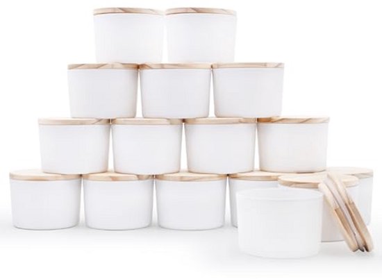 MILIVIXAY 12 Pack 12 oz Frosted Amber Glazen Kaarsenpotten met Deksels en Kaarsen Maken Kits - Bulk Lege Kaarsenpotten voor het Maken Van Kaarsen - Kruiden, Poeder Containers