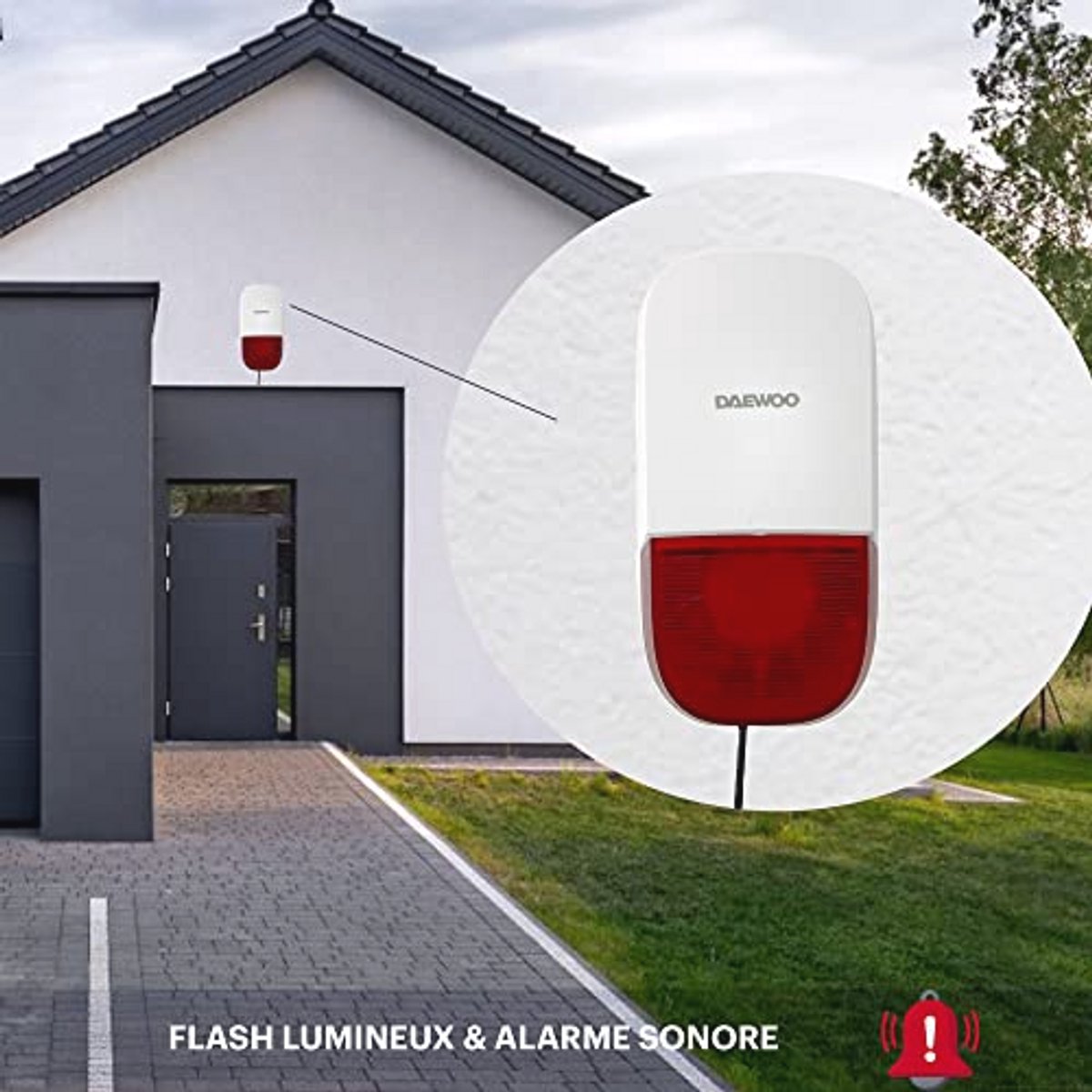 Draadloze buitensirene met batterijback-up en 105Db geluidsniveau
