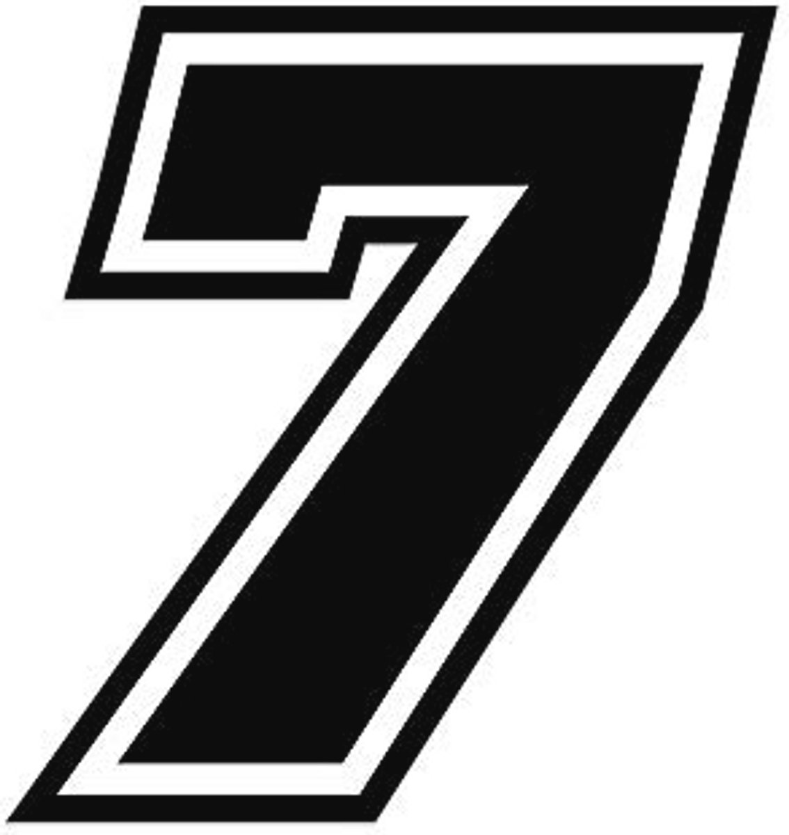 Racing Nummer 7 Moto GP Sticker - Zwart 10 x 9,5 cm