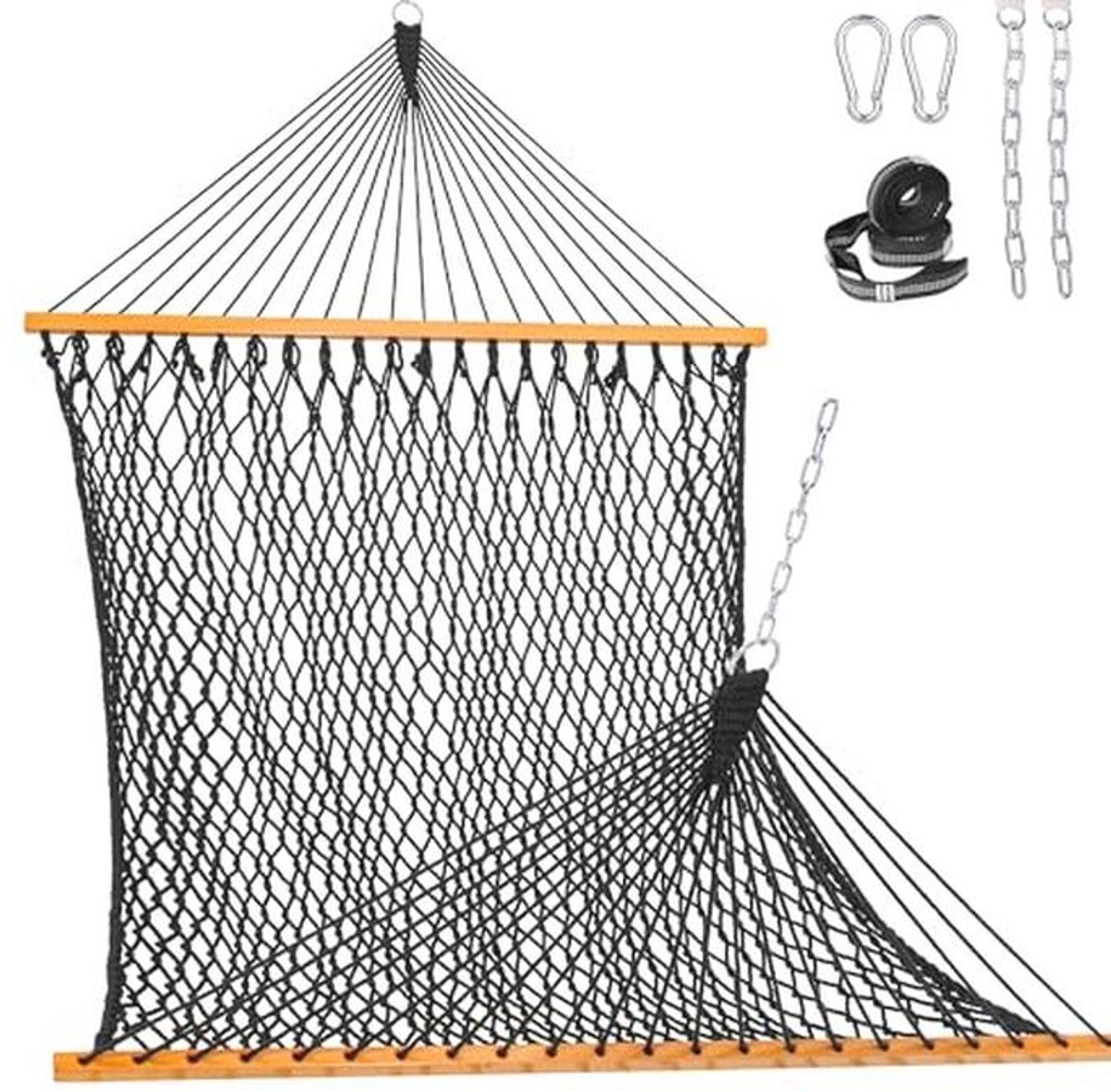 Hangmat voor 2 Personen met Dubbel Touw - Traditionele Handgeweven Katoenen Hangmat voor Buiten