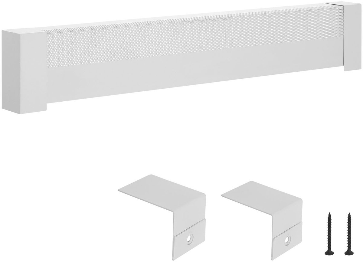 Radiatorbekleding - Basic Serie Radiatorombouw Frontpaneel - 1221 x 80 x 193 mm - Vervangend Paneel Voor Elektrische Radiatoren - Robuust Staal - Wit