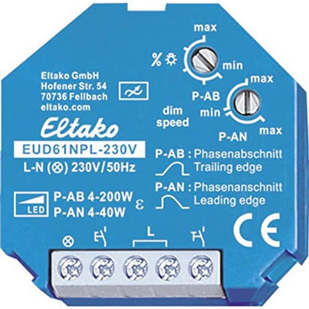 Universele Dimmer tot 200W voor LED en ESL