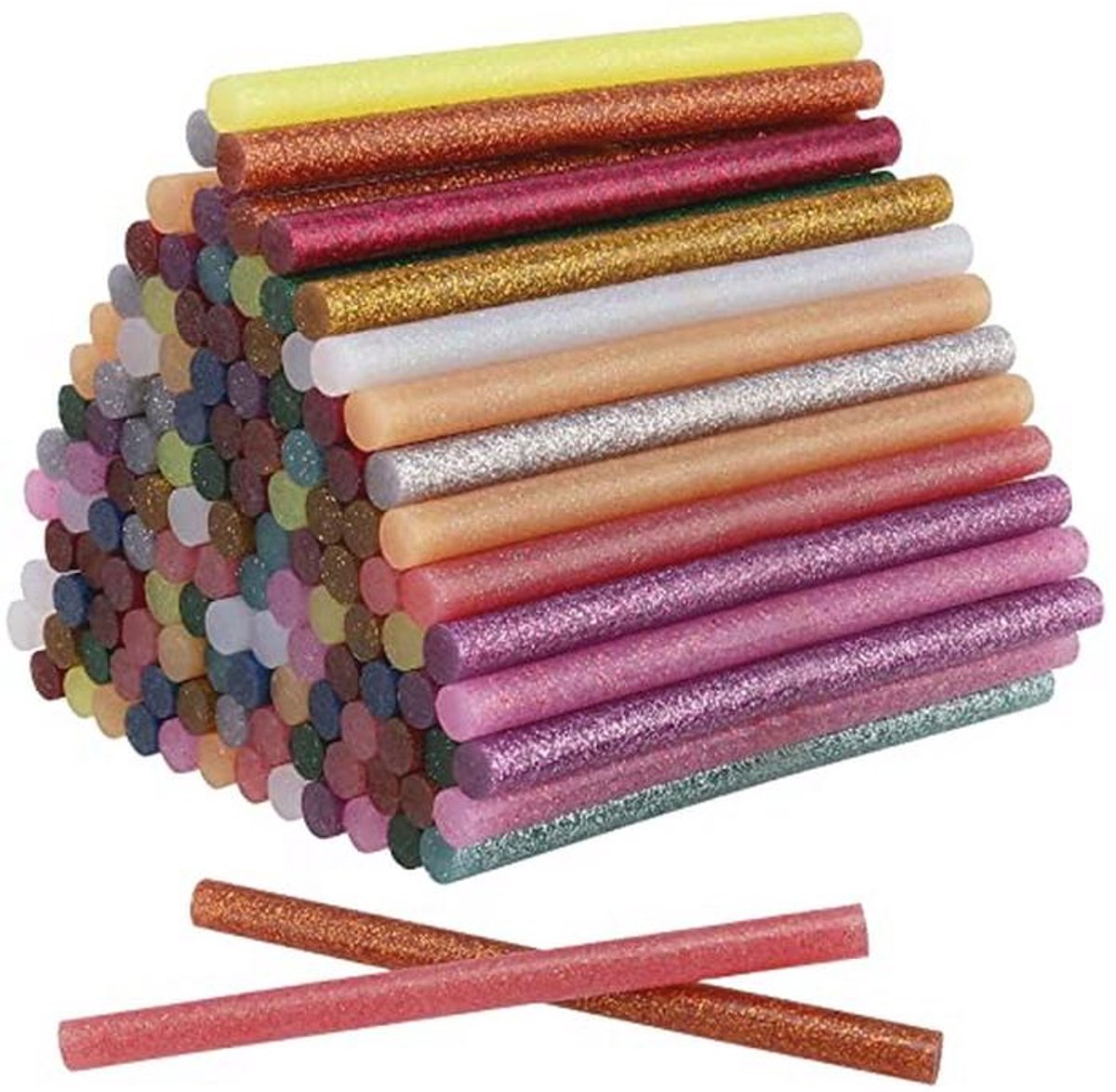 Lijmpistool sticks 7 mm - 210 stuks in 14 kleuren voor creatief knutselen