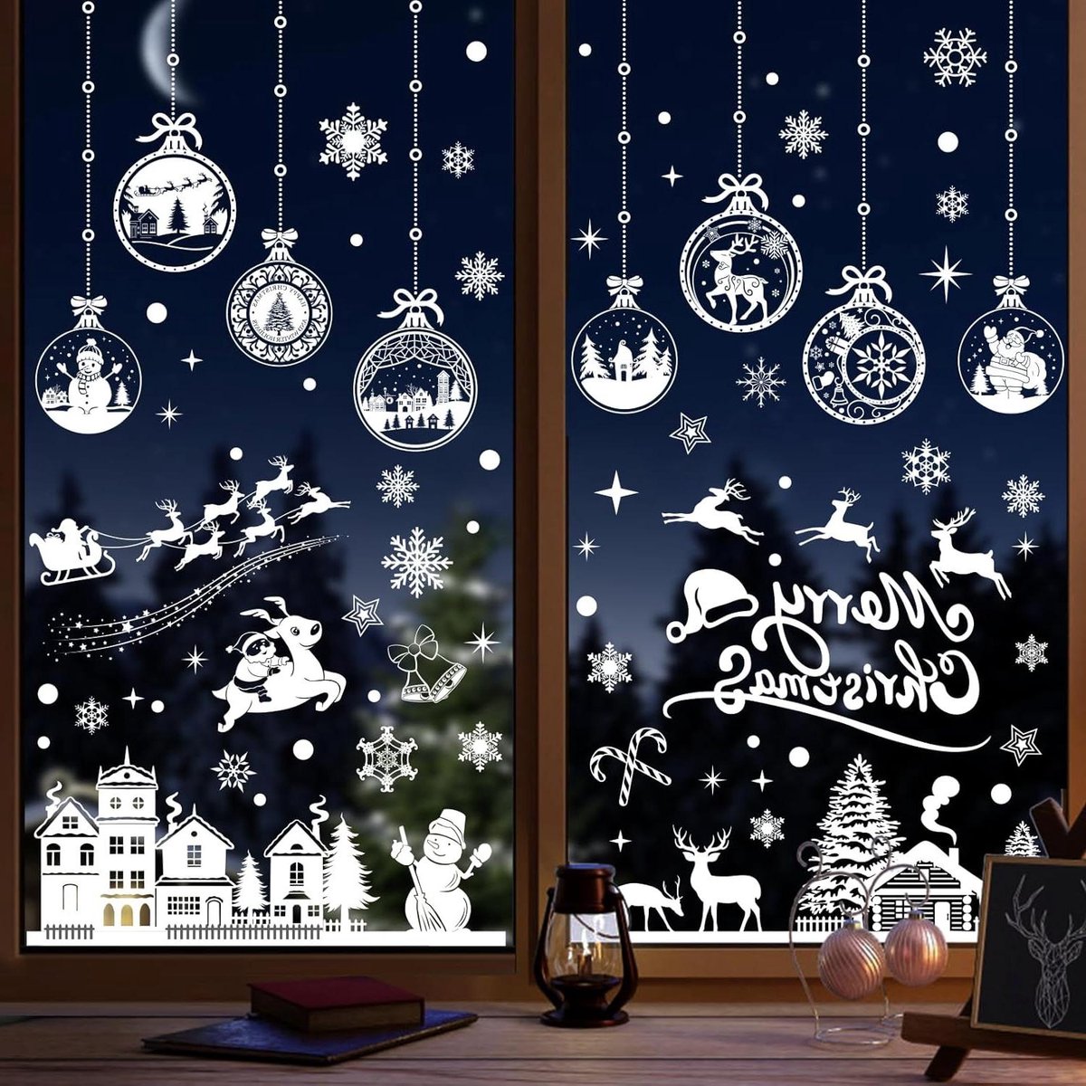 Provento - Kerst Raamstickers voor Xmas Raamdecoraties - Herbruikbare Dubbelzijdige PVC Statische Sneeuwvlok Raamstickers - Wit - 10 Vel - 20*30CM
