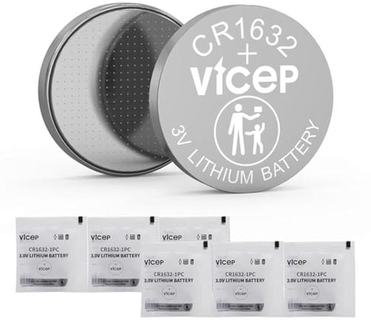 6 Pack CR1632 Lithium Knopfzelle 3V voor Sleutels, Horloges en Afstandsbedieningen