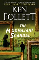 Boekomslag "The Modigliani Scandal" van Ken Follett, met Venetië en een man in een pak.