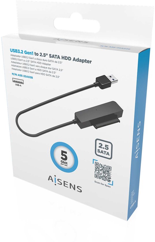 Kabel SATA Aisens ASE-25A03B USB USB-A USB 3.2 | bol