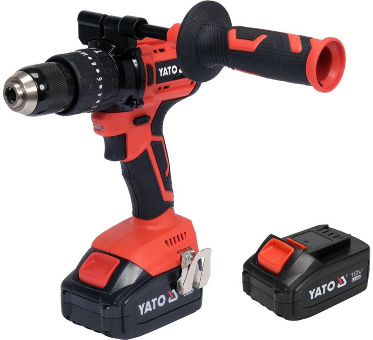 Yato YT-82791, Boormachine met pistoolgreep, Zonder sleutel, Borstelloos, III, IP20, Zwart, Rood