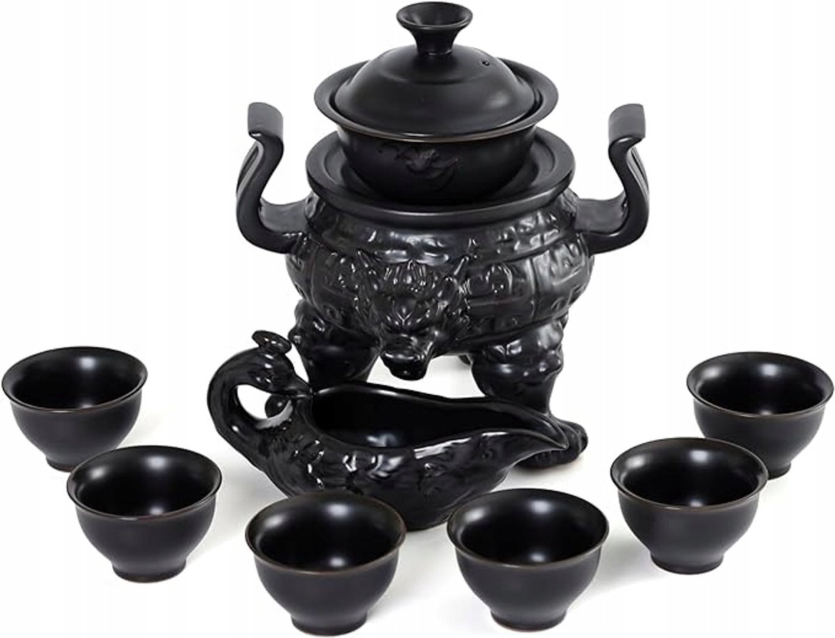 Gongfu theeservies met statief, 9-delig, halfautomatisch