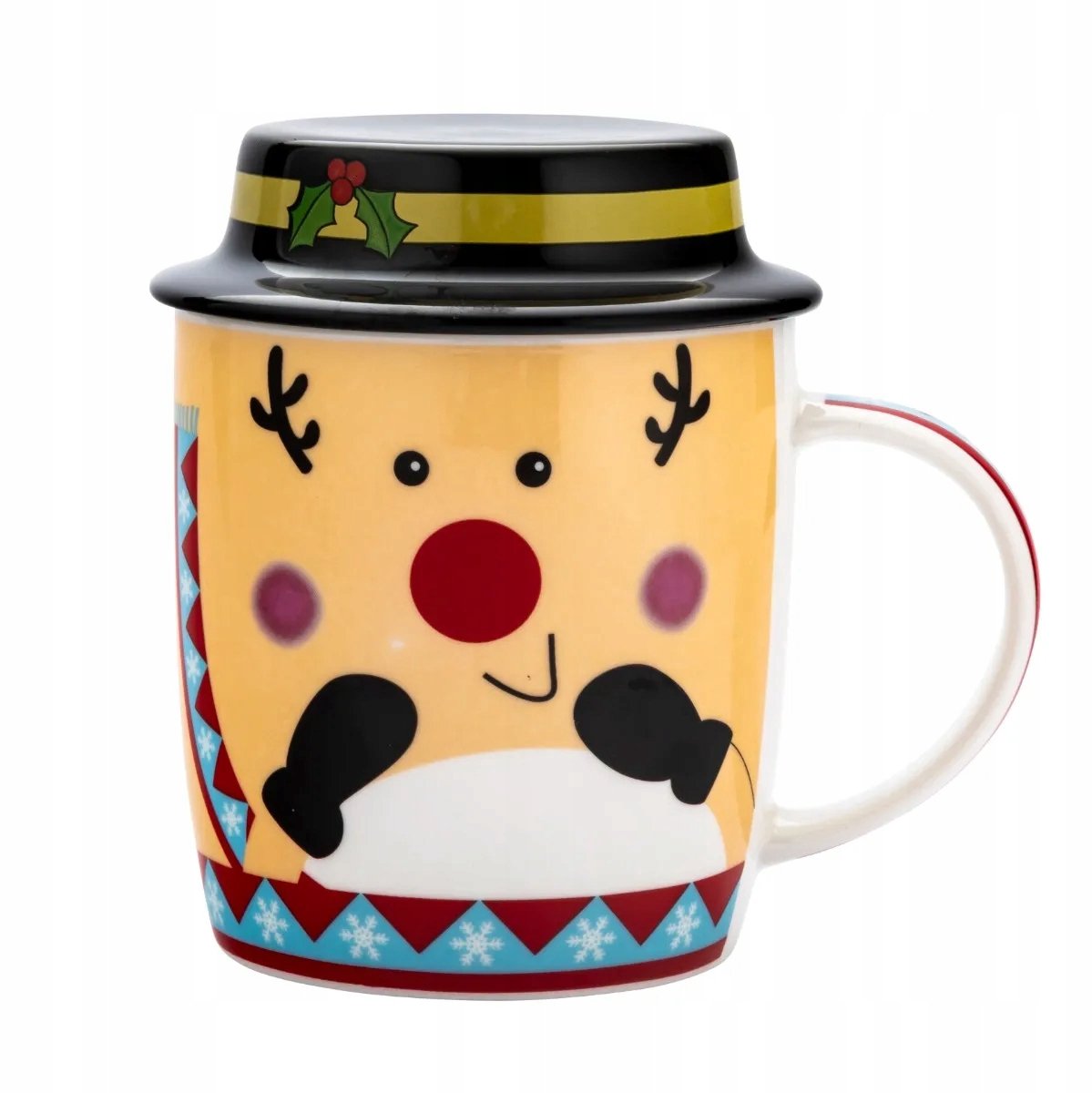 Altom Design Keramiek Mok met Rendier & Deksel - 400ml