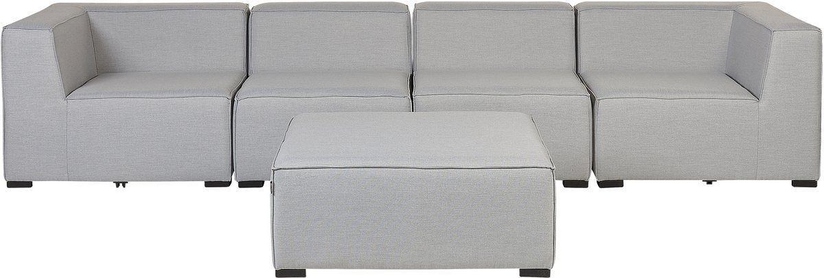 Beliani AREZZO - Tuinbank voor 4 - Lichtgrijs - Polyester