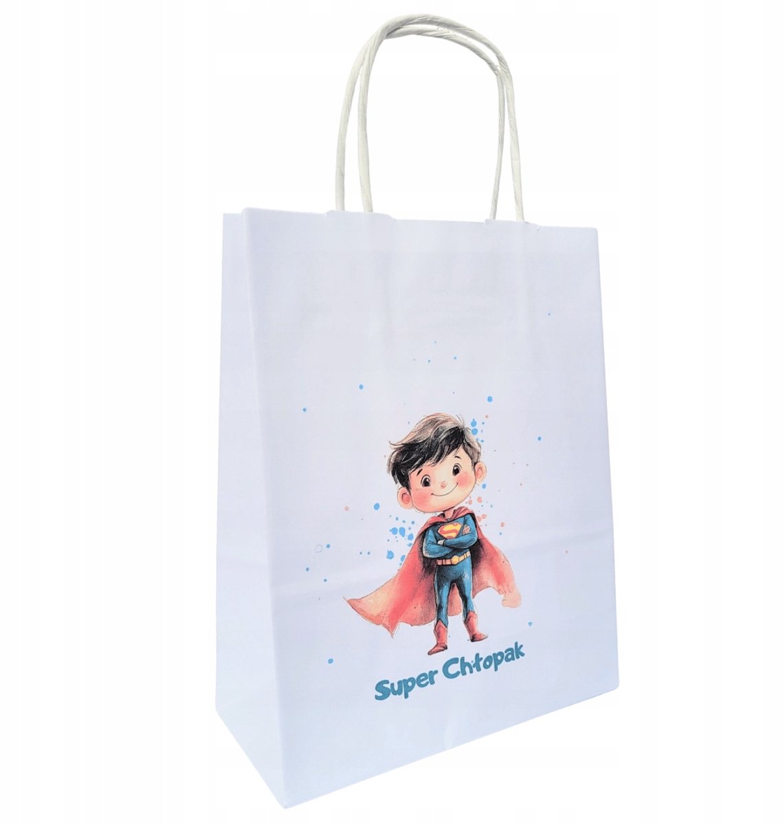 Papieren cadeautjes 'Super Boy' - 18x8x22cm