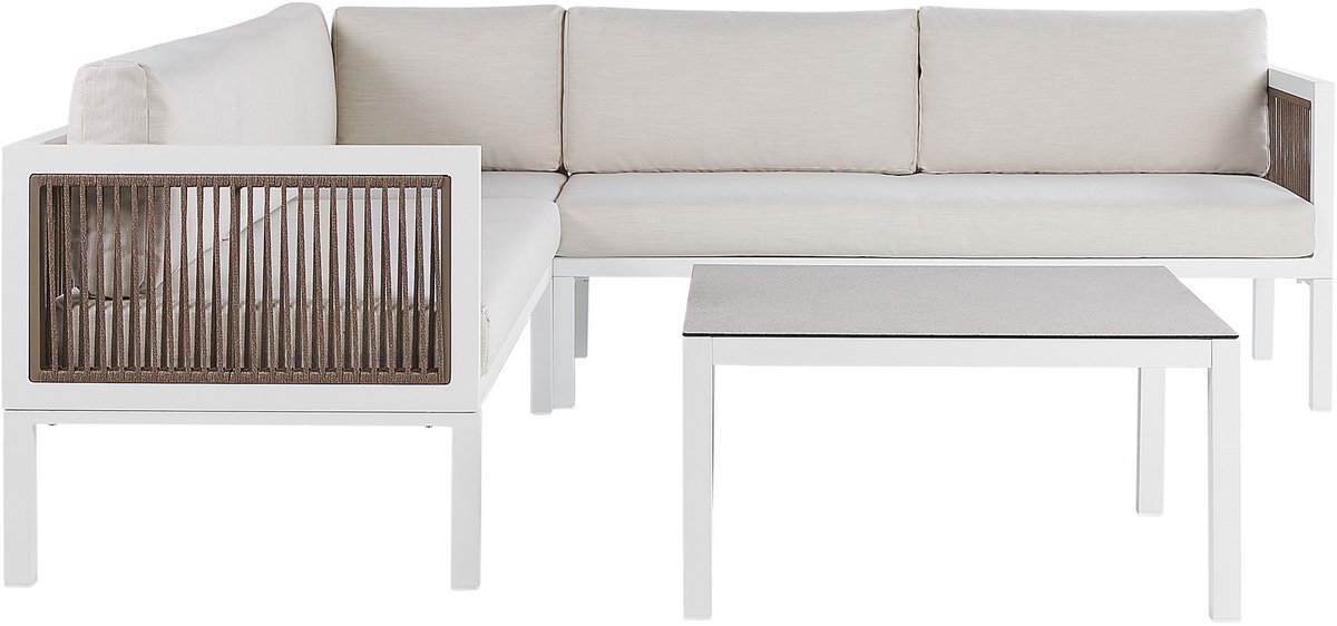 Beliani BORELLO - Loungeset voor 4 - Wit - Aluminium