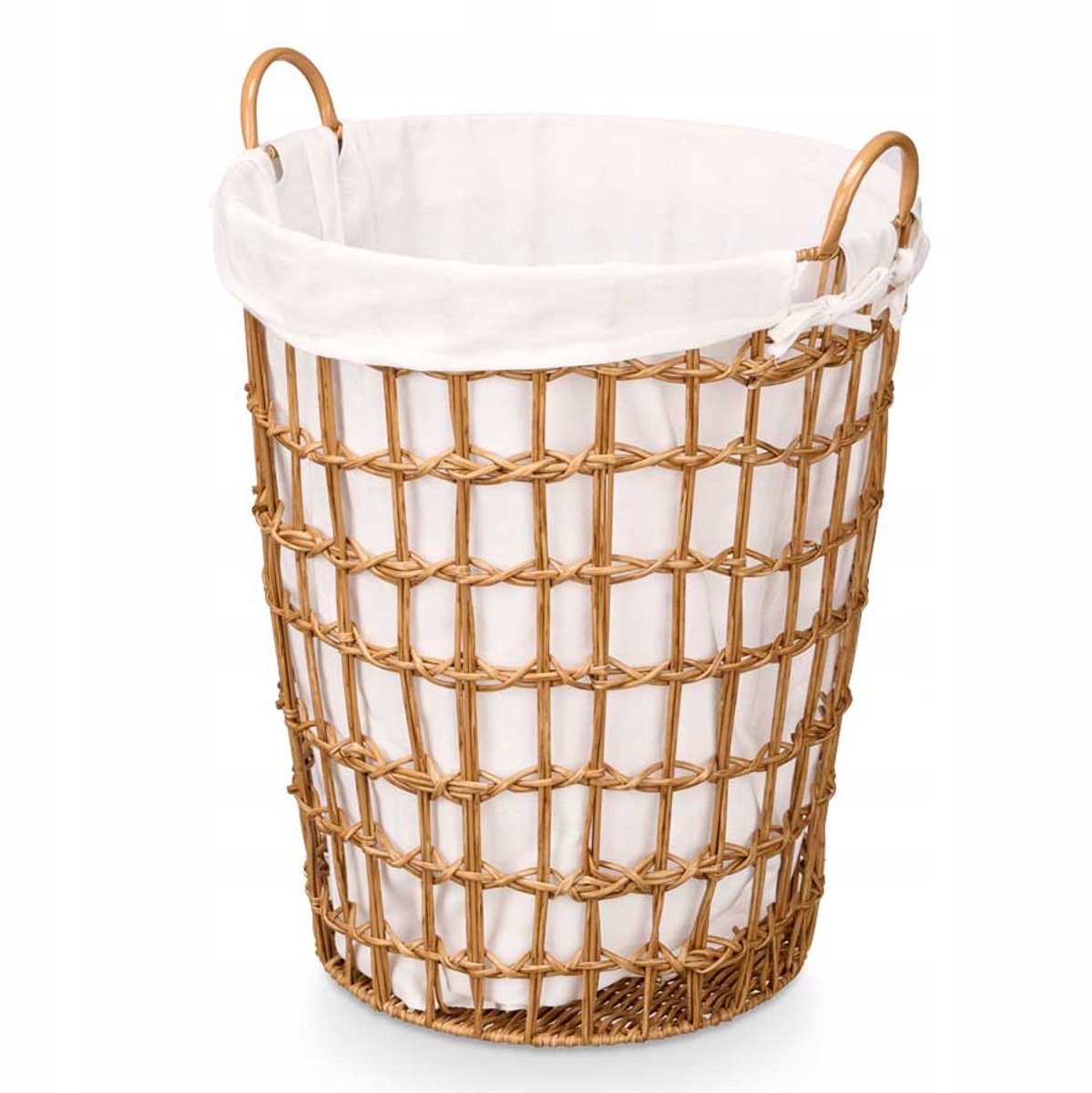 Gevlochten Wasbak met Handvatten - 43x46x59 cm - Bruin
