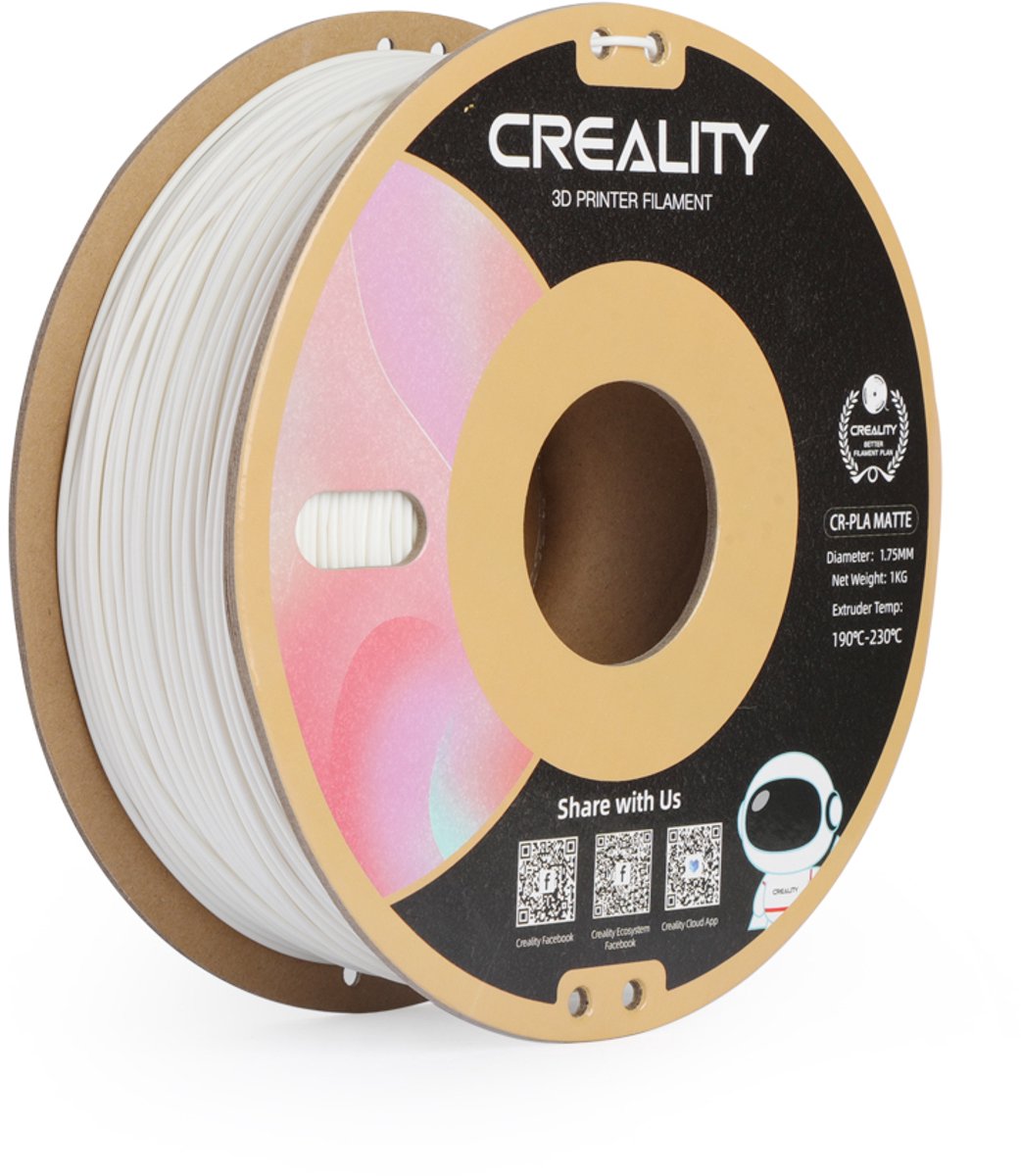 CREALITY CR-PLA FILAMENT MAT GYPSUM WHITE 1.75 MM 1 KG
