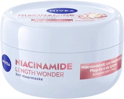 Nivea Niacinamide Length Wonder 3-in 1 Haarmasker - 200 ml Vrouwen, Beschadigd haar, Droog haar, Alle kleuren, Reparatie, Glans, Versterking, Pot