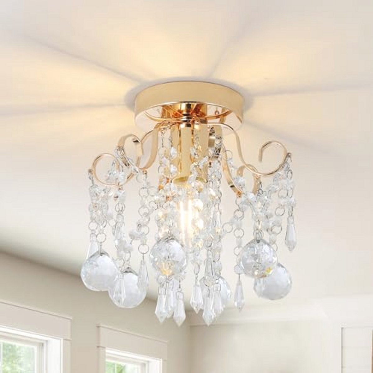 Moderne Crystal Kroonluchter - Glazen Plafondlamp voor Woonkamer, Slaapkamer en Hal