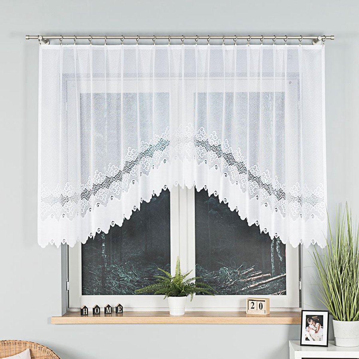 Markizeta Modesta Serie - Jacquard Gordijn - 250x120 cm - Wit