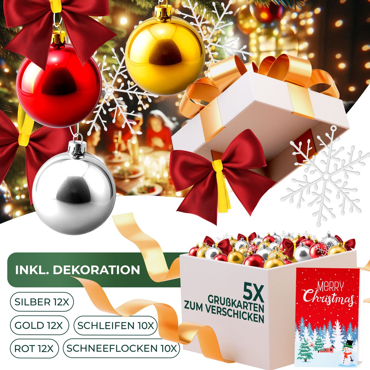 KESSER® Guirlande met verlichting - Kerstguirlande LED Kerstslinger Kerstversiering Kerstdecoratie – foto 7