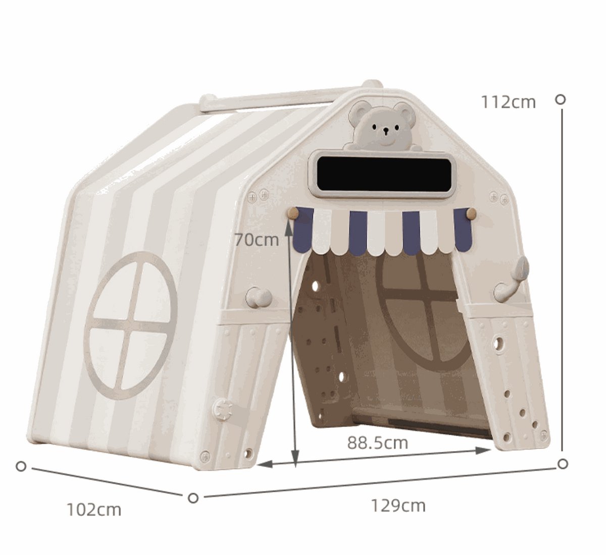 Kunststof Speelhuis Tent Grijs voor binnen en buiten in de tuin - Peuter - Kleuter — afbeelding 2