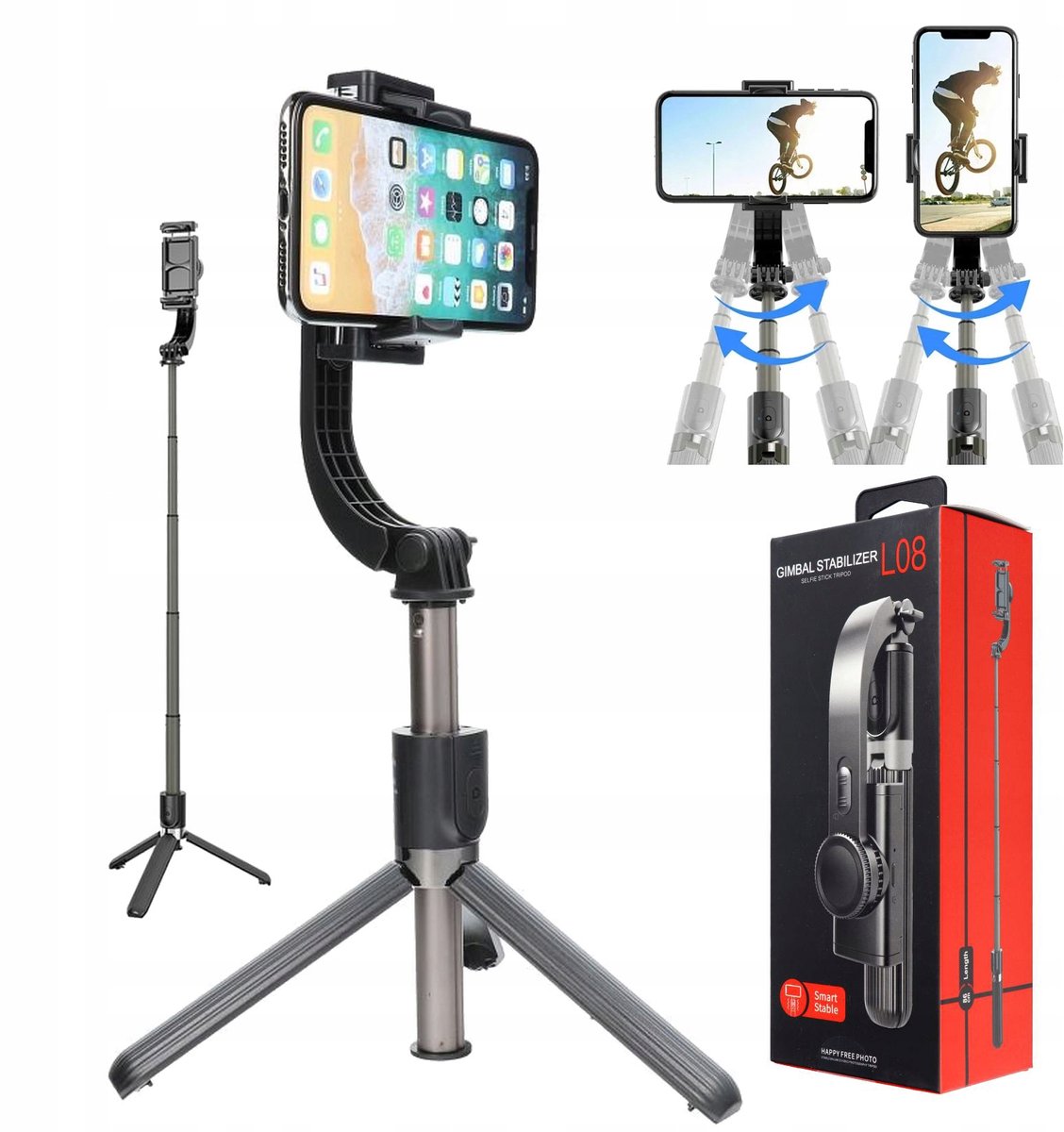 Selfie Stick Statief Gimbal met Bluetooth-afstandsbediening - Stabilisator