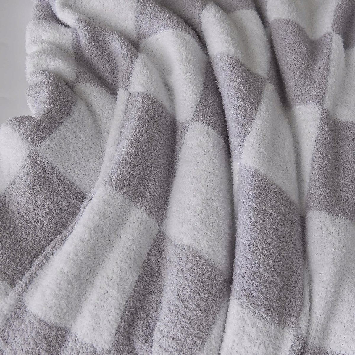 Zacht Geruit Plaid 125x175cm - Warm en Stijlvol Grijs