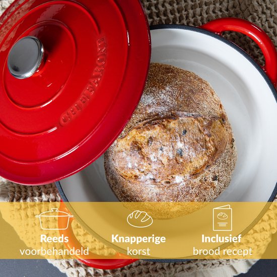 YASHE Gietijzeren Pot met Deksel, Non-Stick Hollandse Oven, Braadschaal