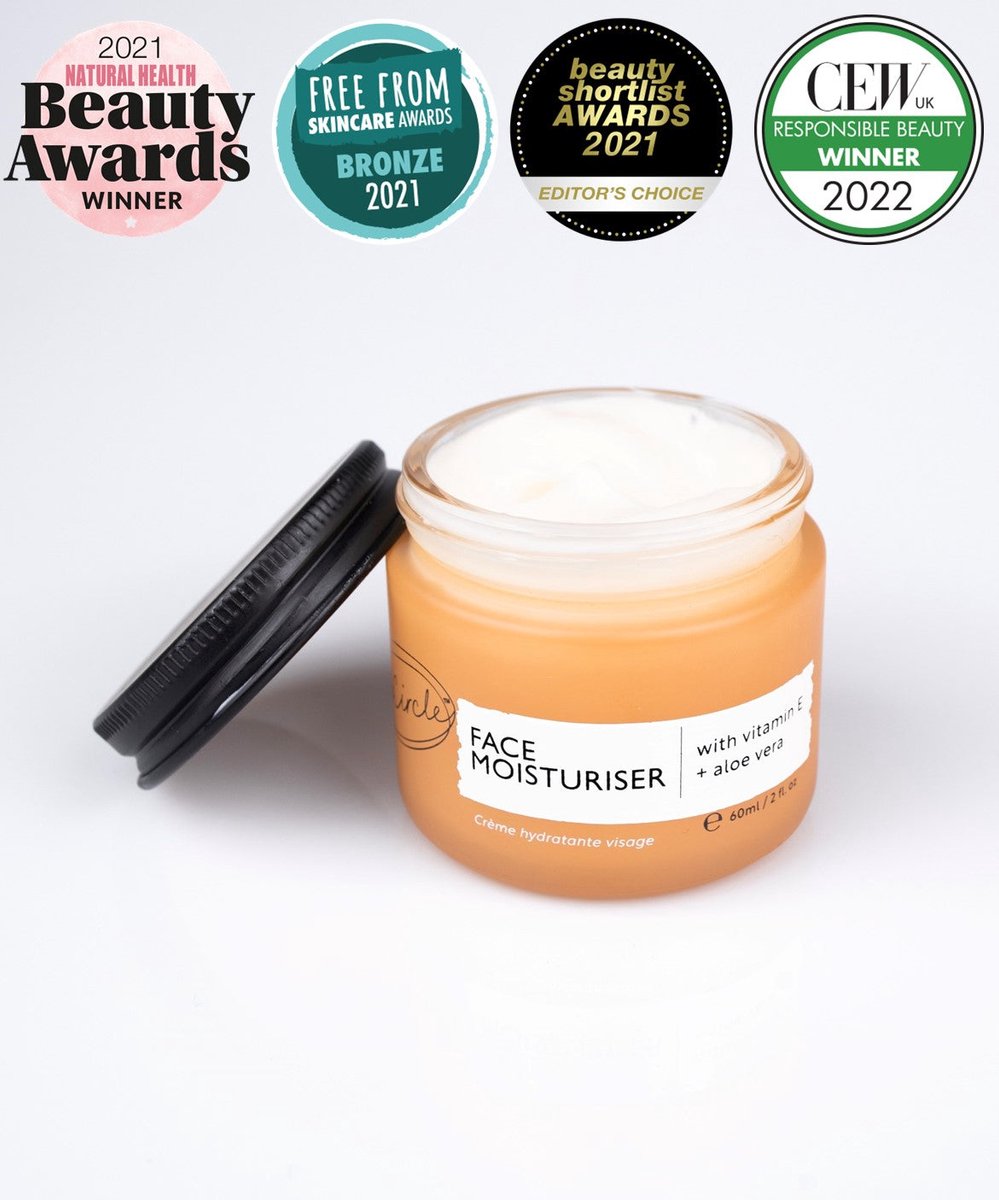 UpCircle - 99% Natuurlijk Moisturizer - Vegan - Voor Alle Huidtypes - Met Arganpoeder, Aloe Vera en Cacaoboter - 60 ml