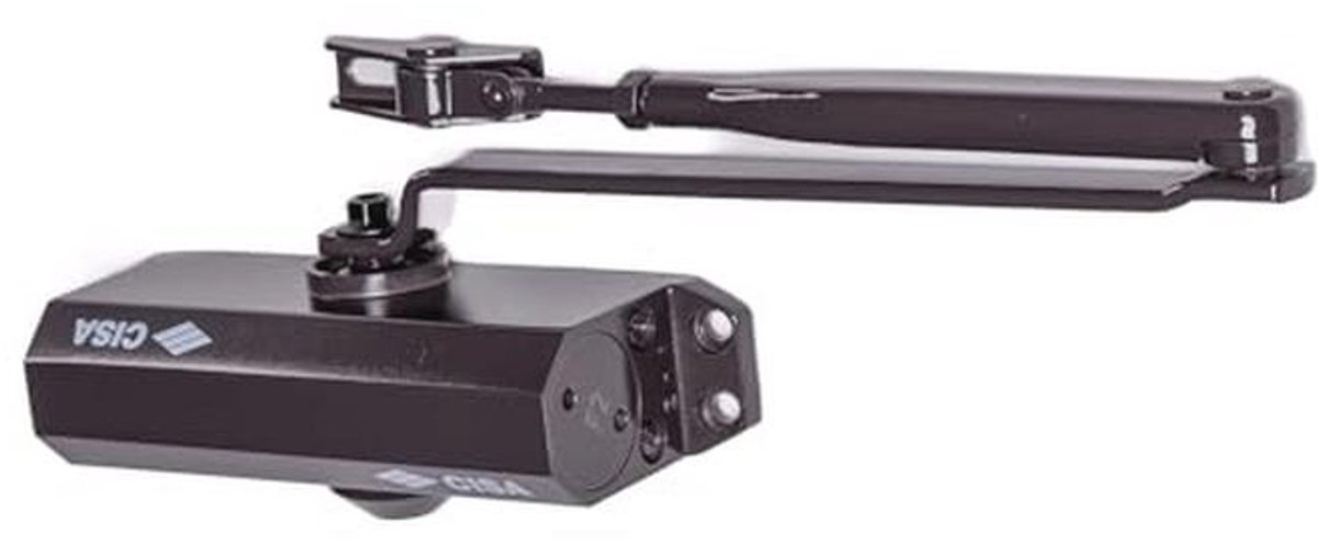 CISA Serie 604 – deurdranger met tandheugel 16046003088 – deurdranger met instelbare sluitsnelheid – donkerbruine afwerking – voor deuren tot max. 85 kg