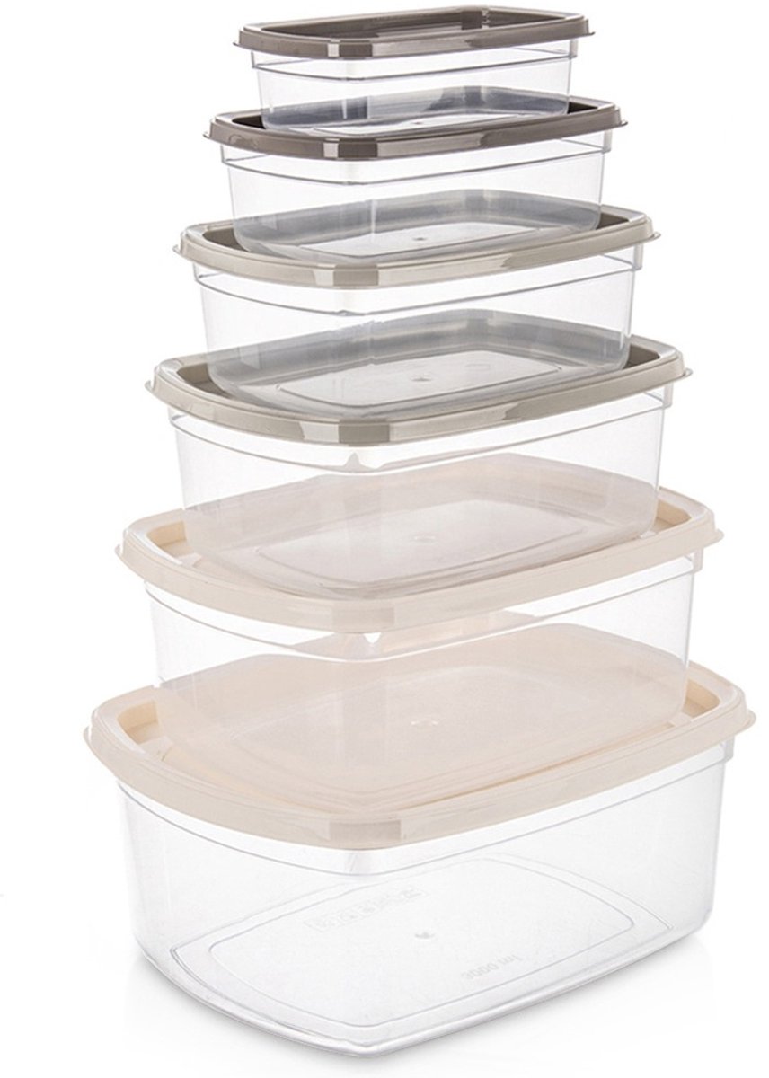 Voedselcontainers met Deksel 6 stuks - Vershoudbakjes - Diepvriesbakjes - Vershouden - Bakjes