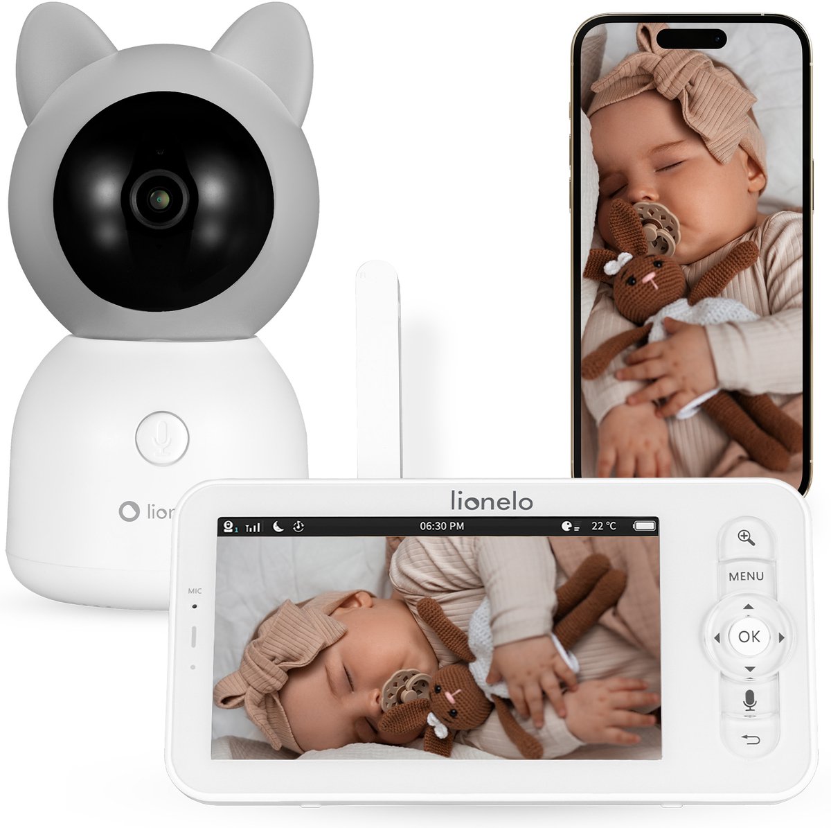 Lionelo Babyline 9.2 Babyfoon met Full HD Camera - afbeelding 3
