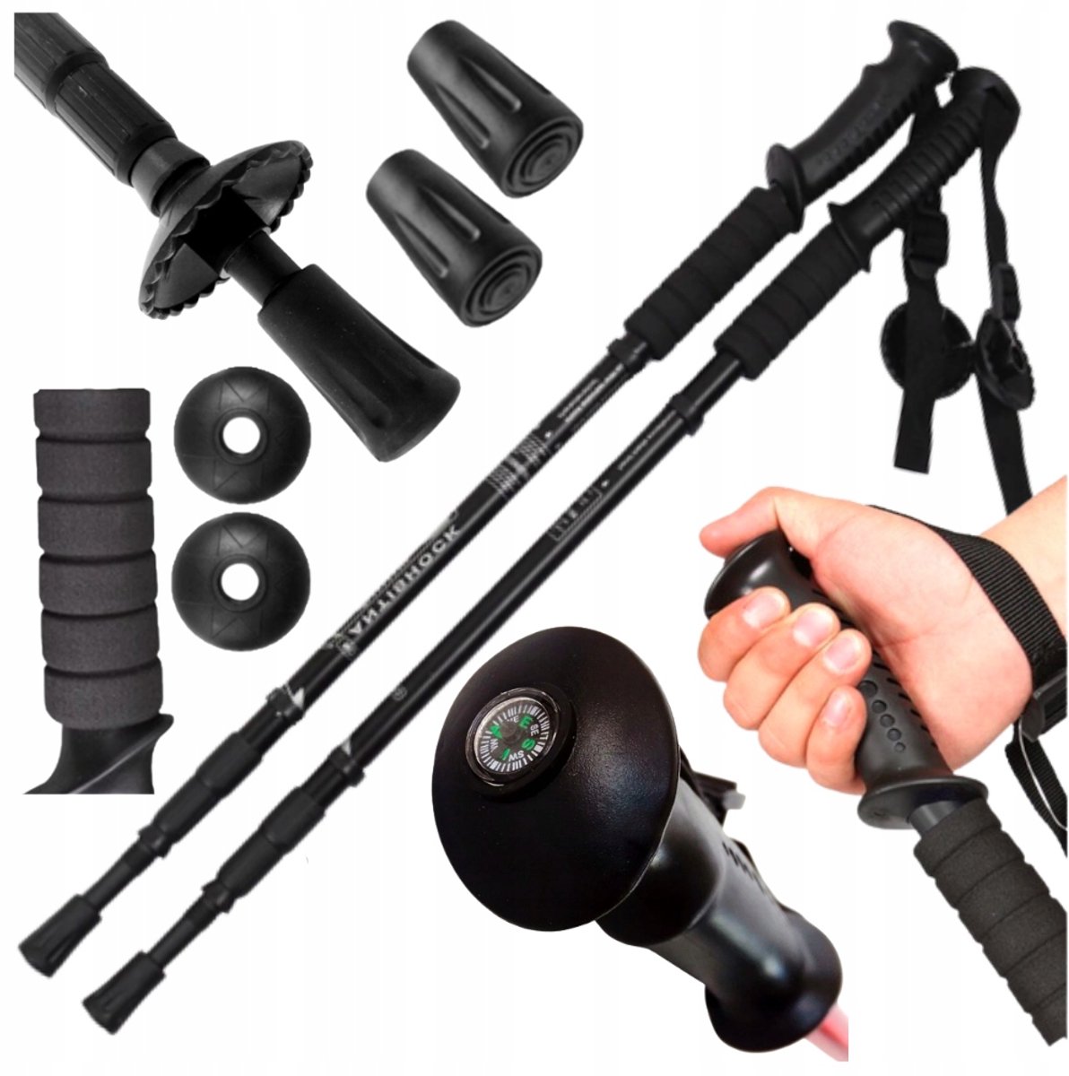 Merkloze Nordic Walking Stokken - Anti-Shock, Verstelbaar Aluminium