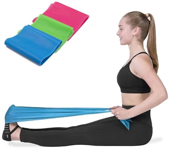 3 items - Weerstandsband - Yoga-rekband - Schouderweerstandsband - Fitnessband (blauw + rood + groen) — afbeelding 4