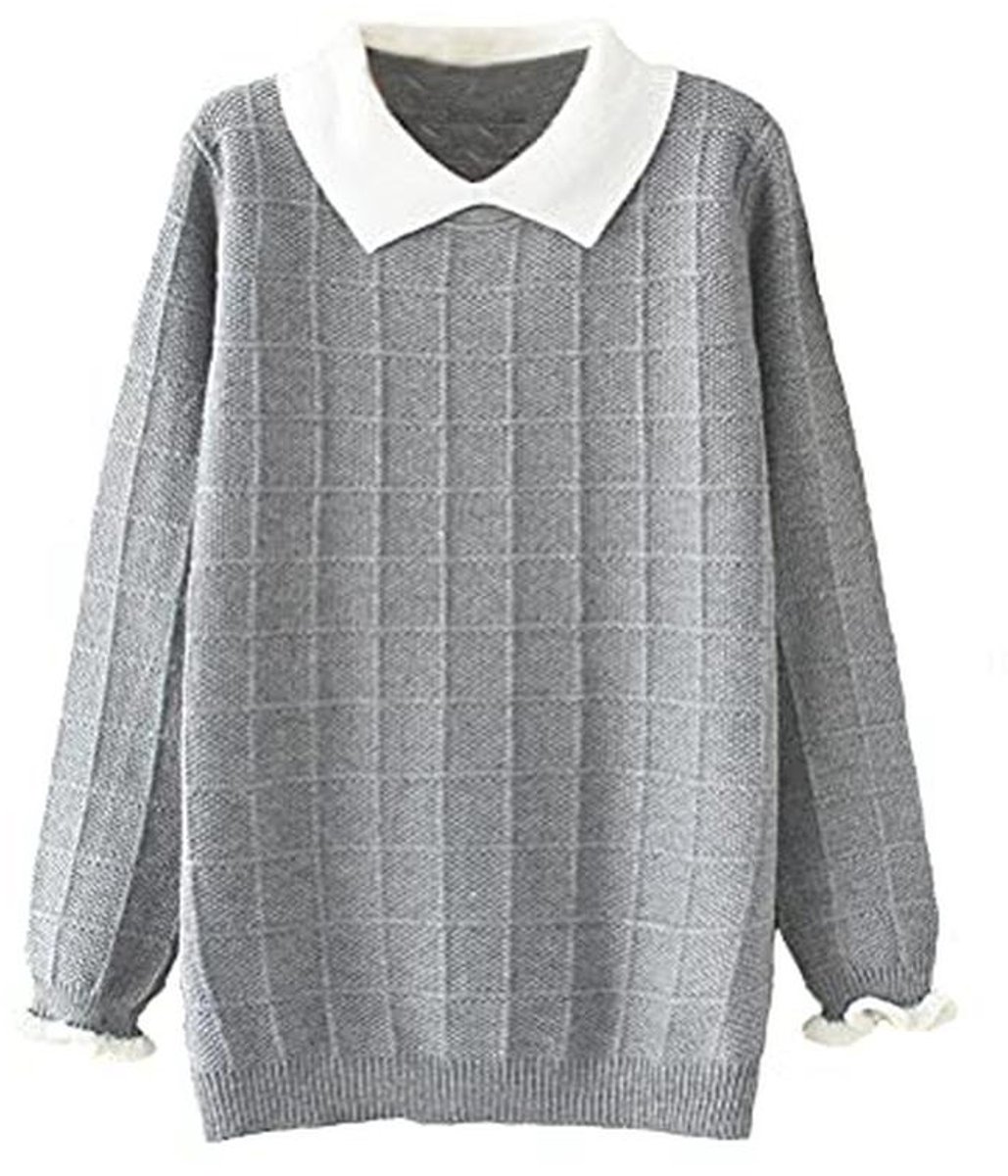 Dames Oversized Gebreide Trui met Lange Mouwen in Grijs - Comfortabel en Stijlvol voor Herfst en Winter