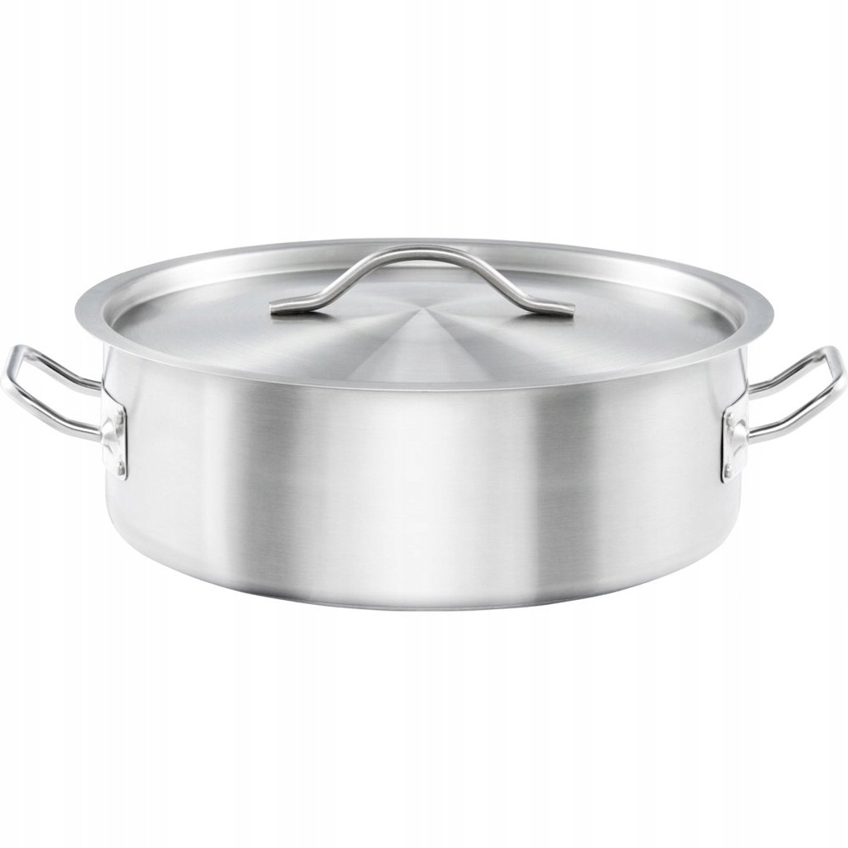 Stalen Lage Pan met Deksel Ø32cm, 8,8L - Professioneel Gebruik