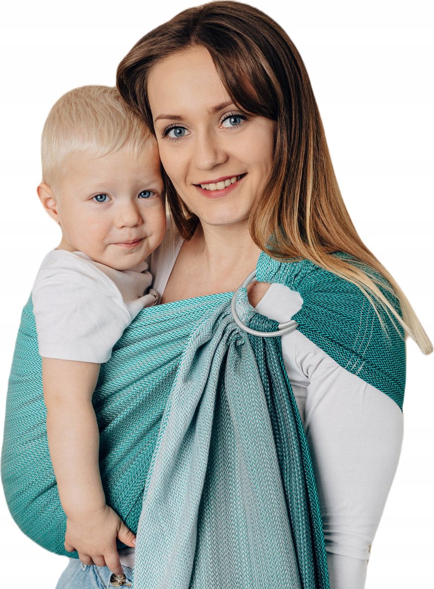 LennyLamb Ringsling - Visgraat Ombre Groen (1,8m)