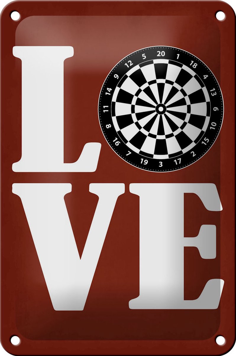 Blechschild Spruch 12x18cm Love Dart Schild