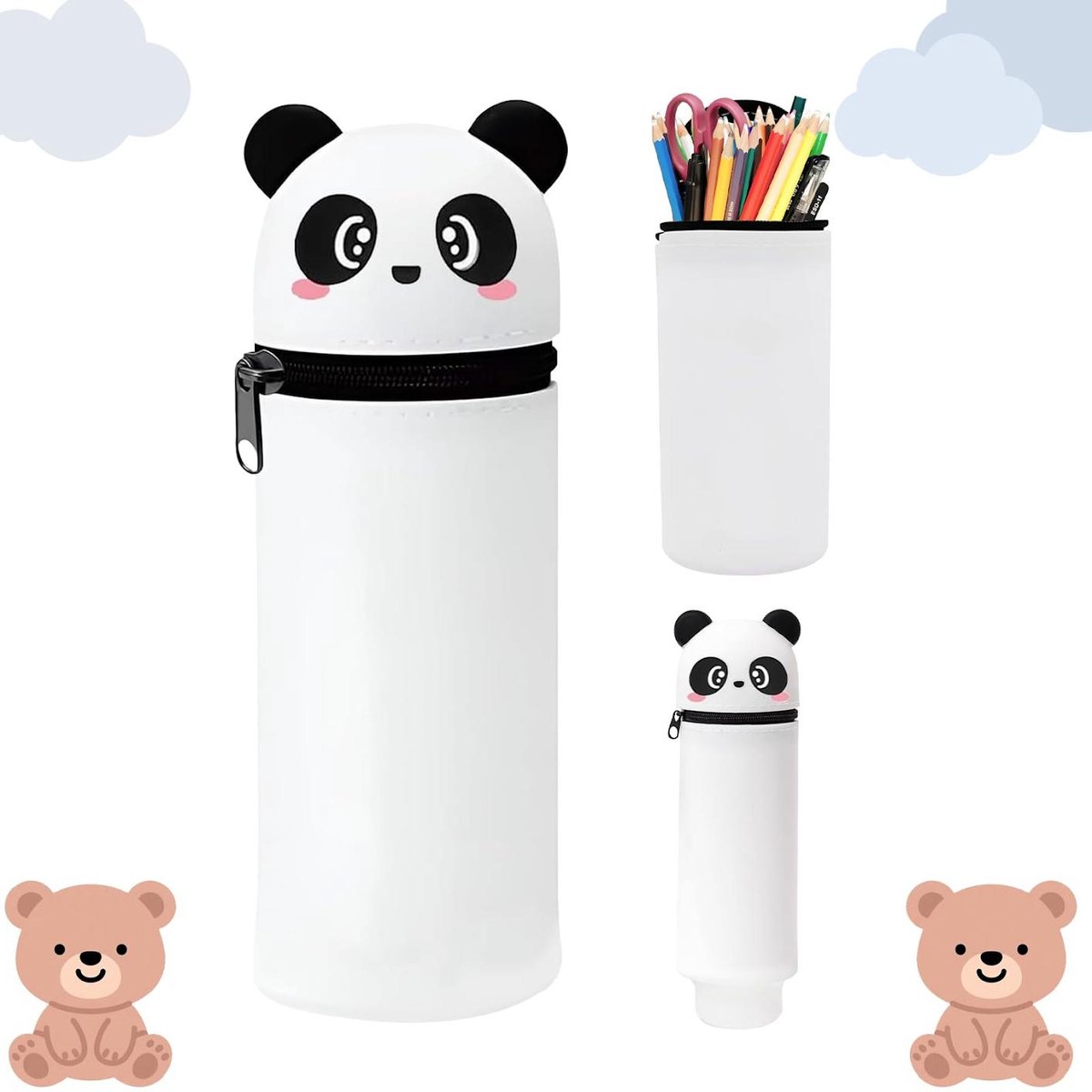 TuseRxln Penenetui - Etui - Staand Dierenontwerp Met Zacht Siliconen & Ruime Opbergruimte - 1 - Voor School/Thuis + Kawaii