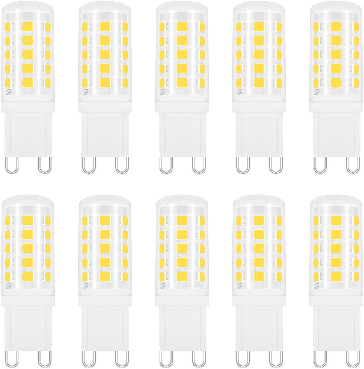 Set van 10 G9 LED Lampen 4W Koel Wit 6000K - Hoge Lichtopbrengst