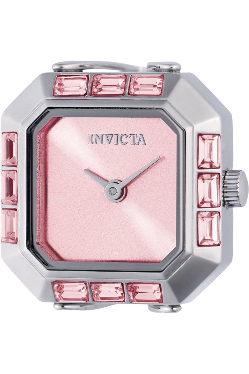 Invicta Mini 49581 Dames Horloge - Waterdicht - Analoog - Quartz Uurwerk - Roestvrij Staal met roze Wijzerplaat - 21mm