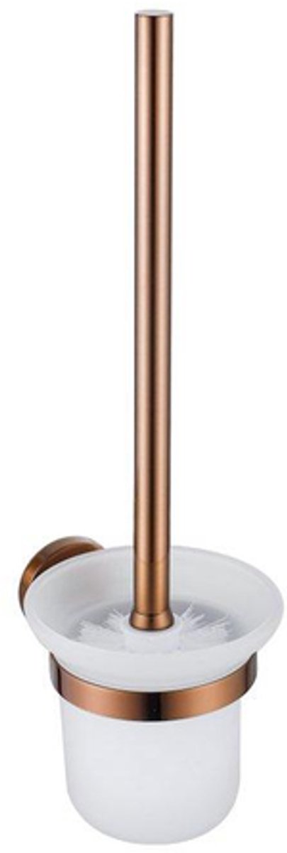 FugaFlow Eccelente Acces Toiletset 3-delig - toiletrolhouder met klep - toiletborstel - handdoekhaak dubbel rond - Geborsteld koper PVD (Koper)