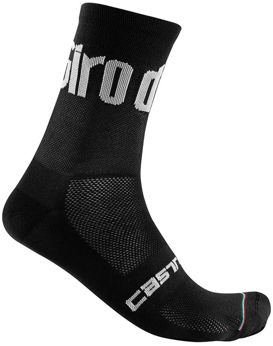 Castelli Giro d'Italia Fietssokken zomer Heren Zwart - Giro 13 Sock-Black - S/M